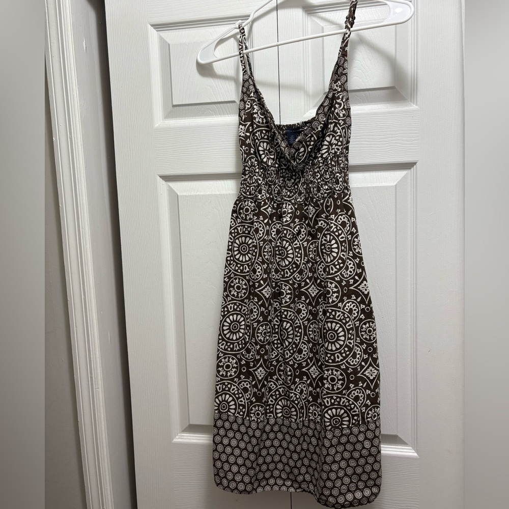 Tommy Hilfiger Brown and White Midi Dress
